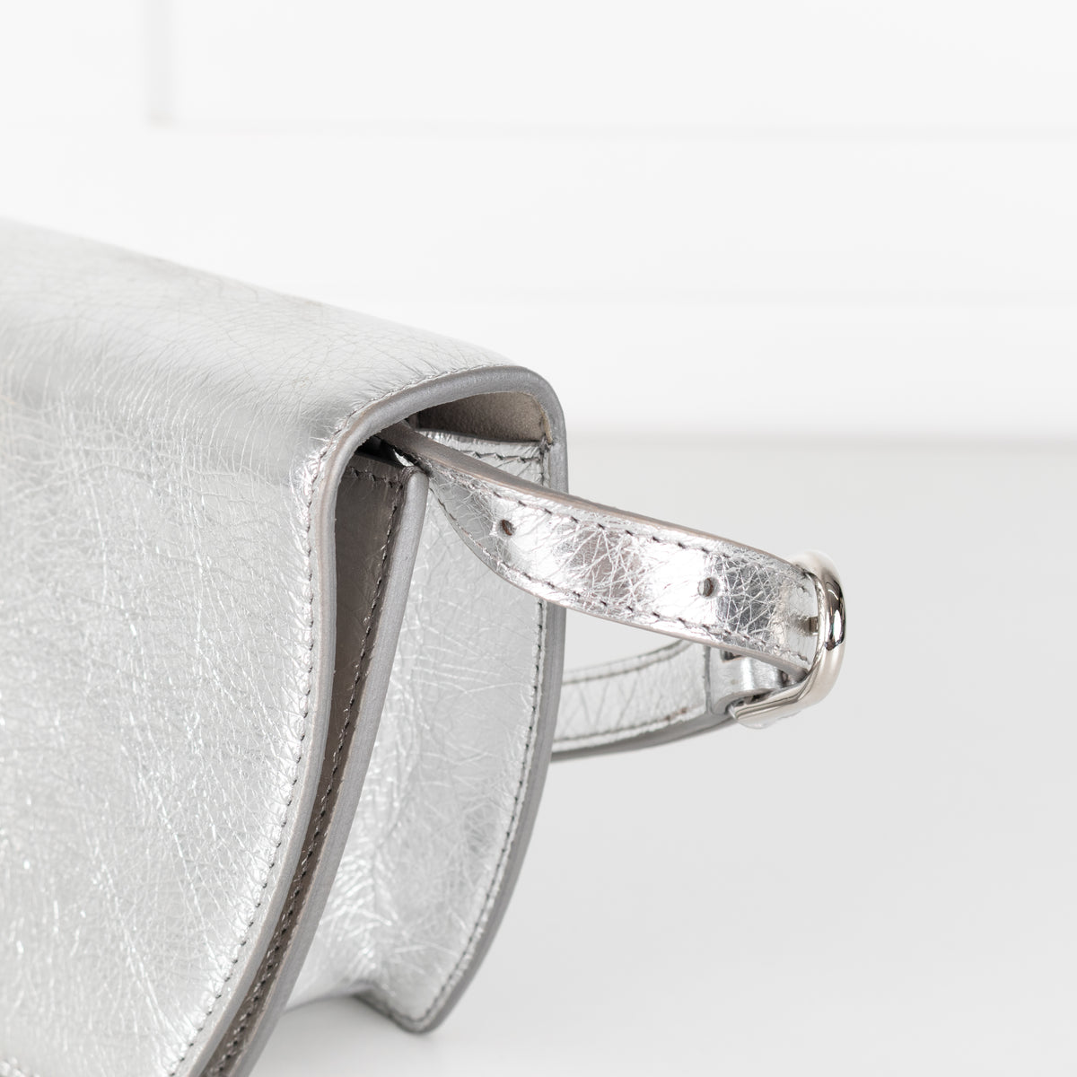 Furla Metallic Silver Sfera Crossbody Bag