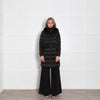 Burberry Prorsum Black Quilted Fur Hood Belted Coat