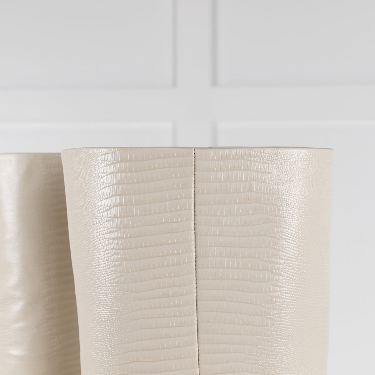 Paris Texas White Mock Snake Heeled Boots