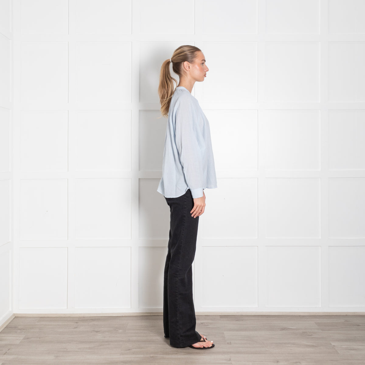 Sacrecoeur Light Blue Textured Fabric Cotton Shirt