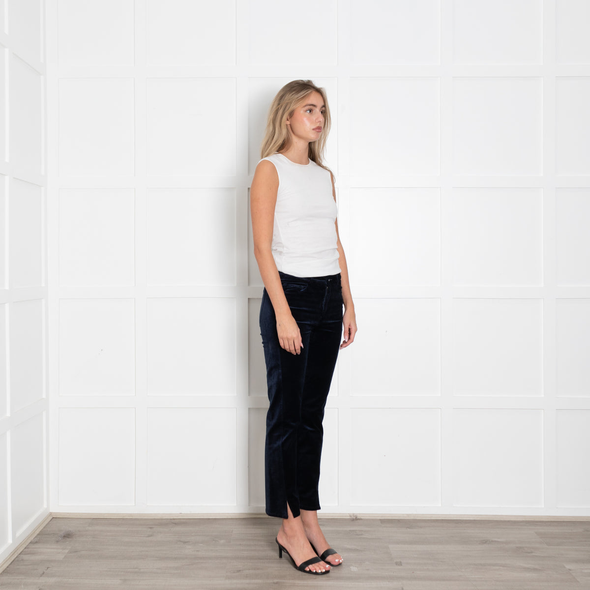 Joseph Navy Velvet Trousers