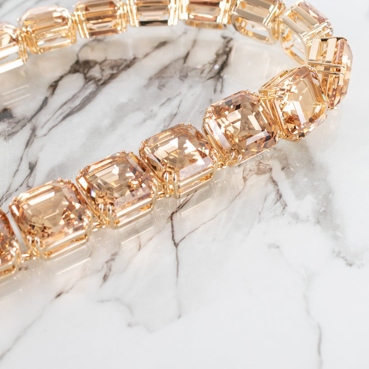 Swarovski Caramel Gold Finish Millenia Necklace
