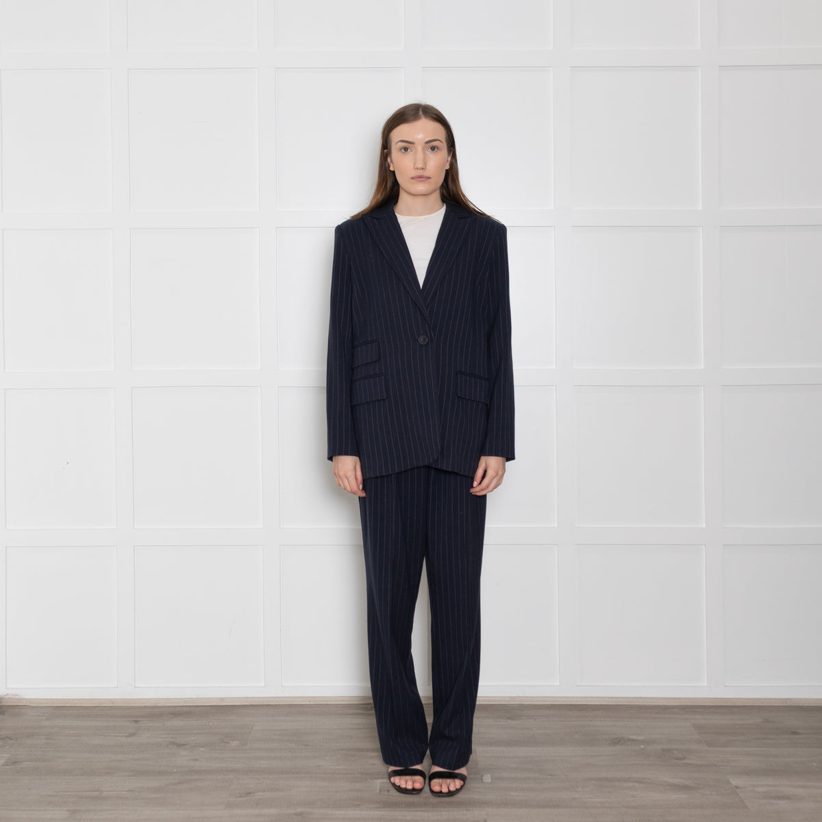 Dea Kudibal Blue Pinstripe Blazer
