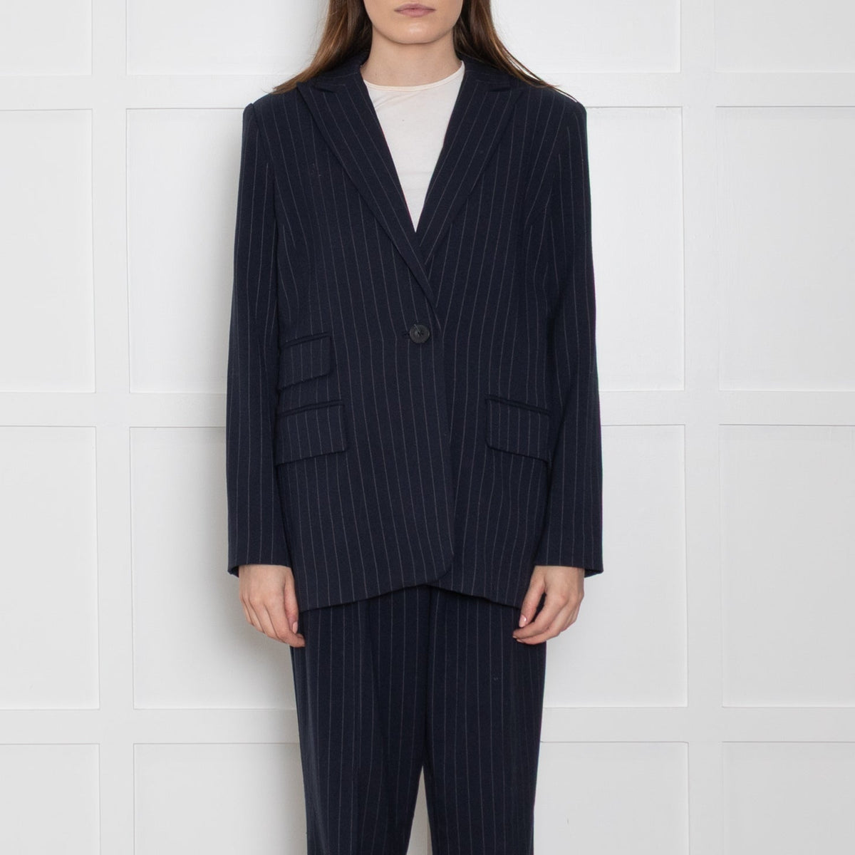 Dea Kudibal Blue Pinstripe Blazer