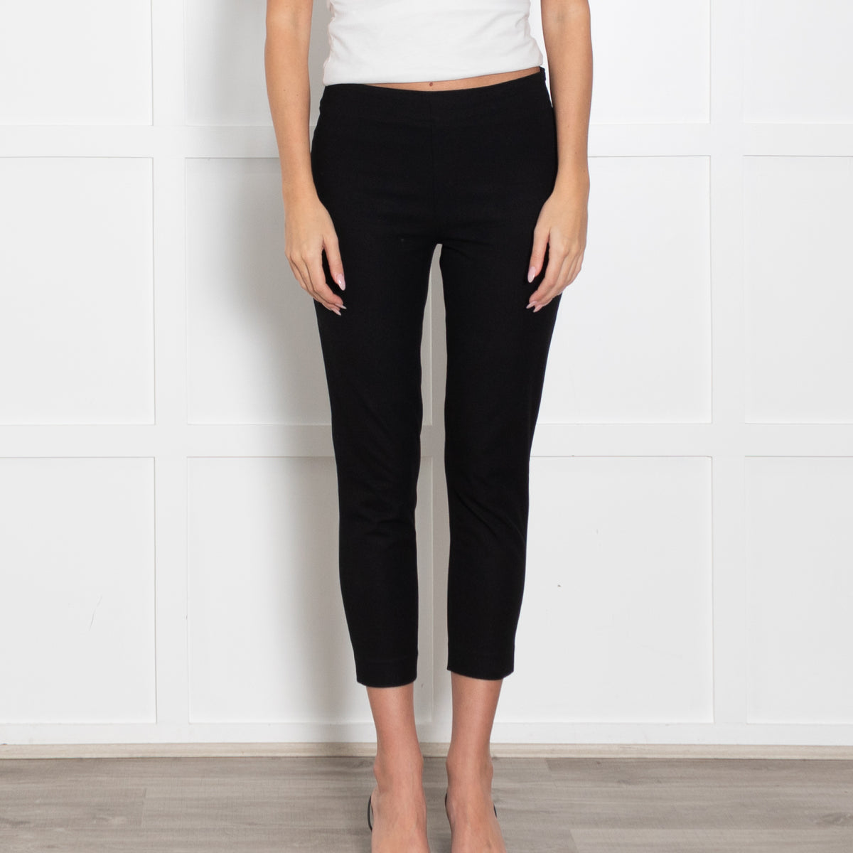 Joseph Black Stretch Trousers with Side Zip