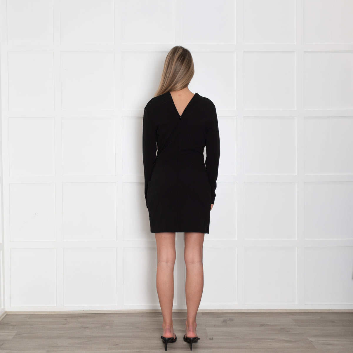 Second Female Black Long Sleeve Kos Mini Dress