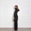 Burberry Prorsum Black Quilted Fur Hood Belted Coat