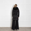 Burberry Prorsum Black Quilted Fur Hood Belted Coat