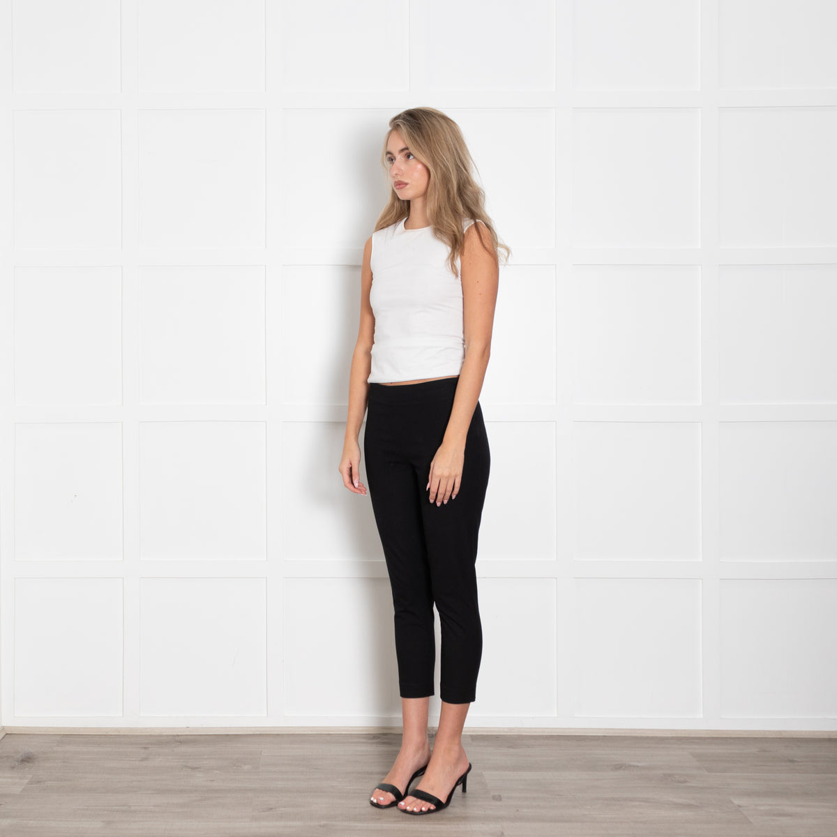 Joseph Black Stretch Trousers with Side Zip