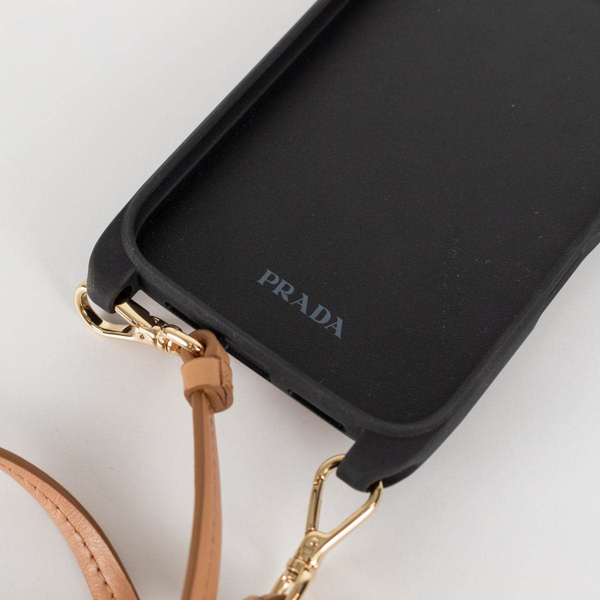 Prada Tan Studded Phone Case