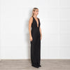 LA Mania Lace Back Black Flared Jumpsuit