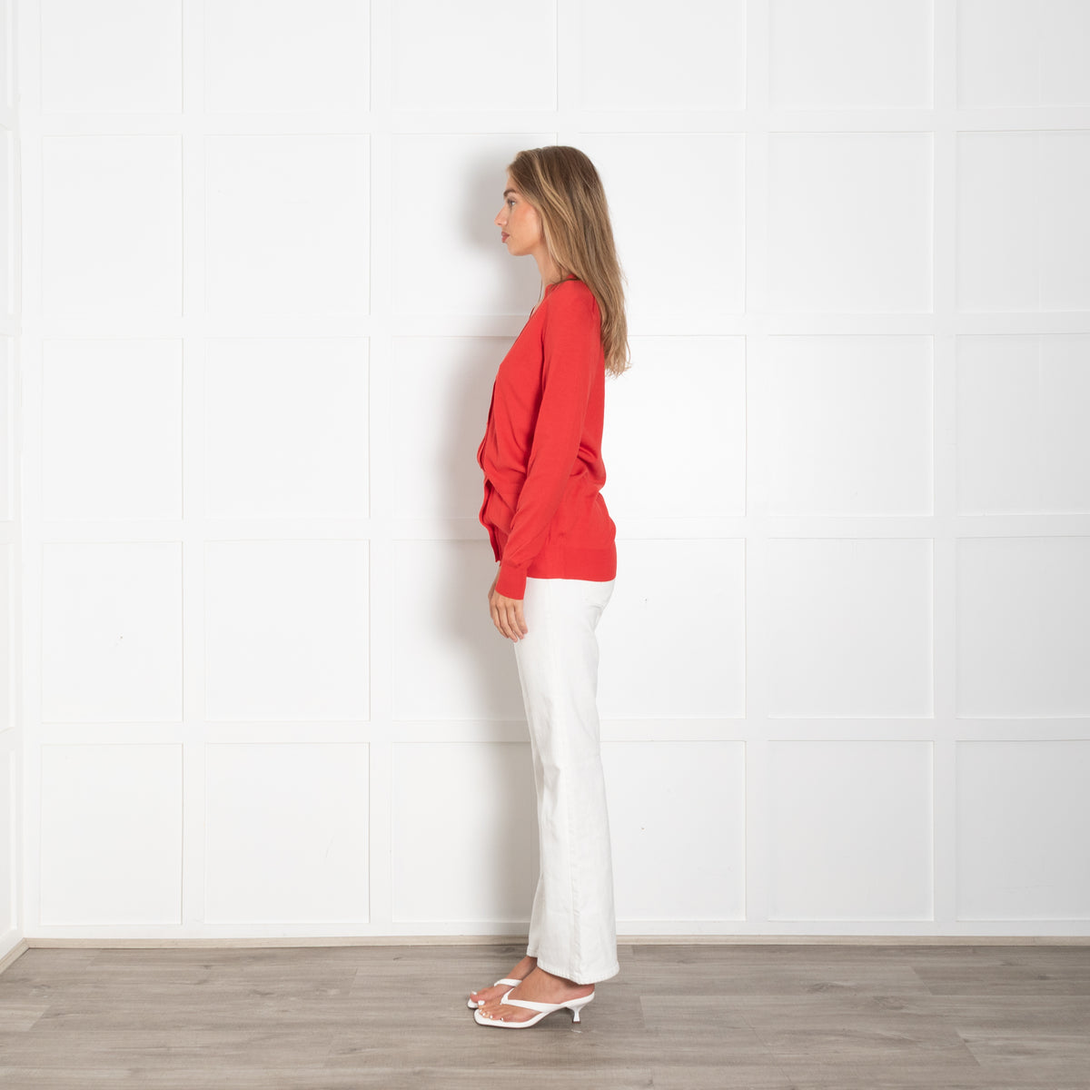 Yves Saint Laurent Red Fine Knit Cardigan
