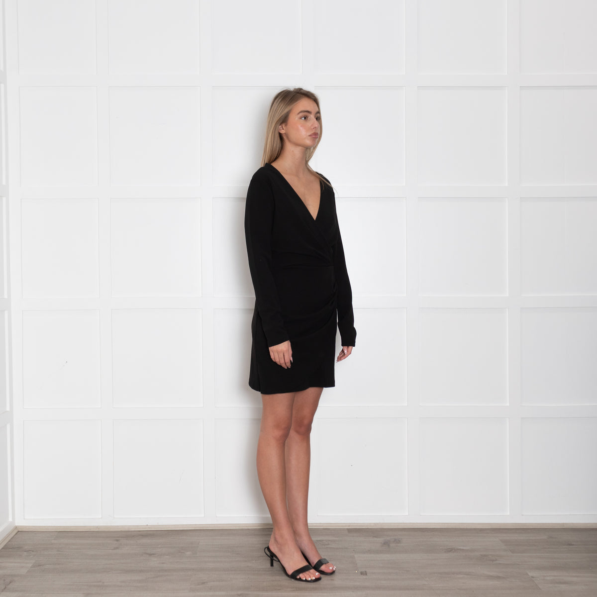 Second Female Black Long Sleeve Kos Mini Dress