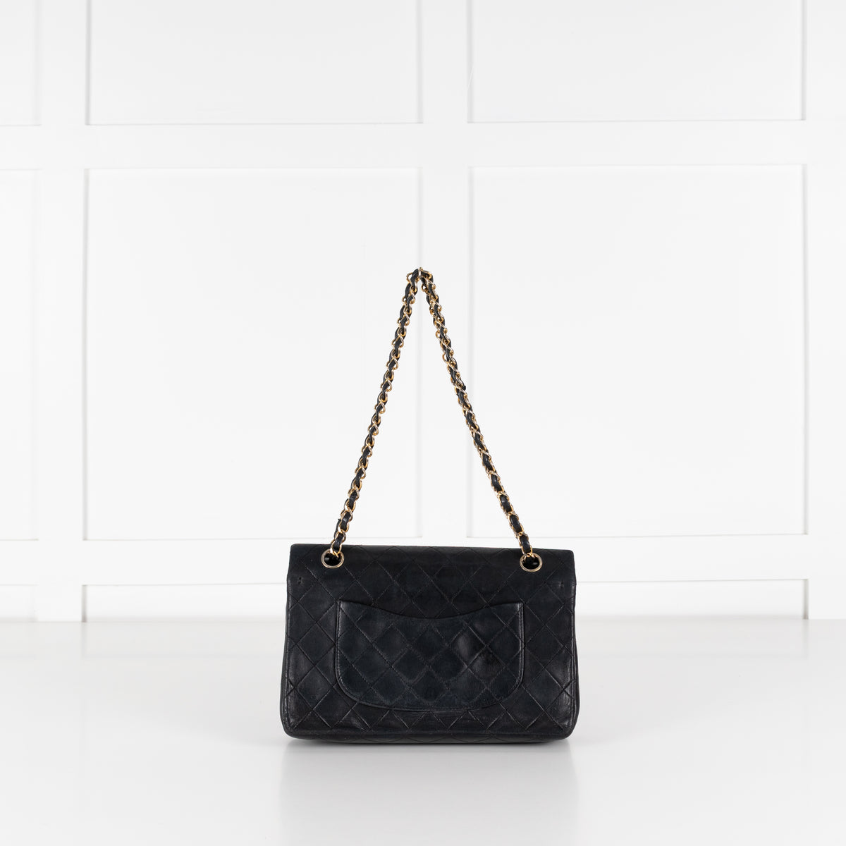 Chanel Vintage Medium Black Double Flap Shoulder Bag