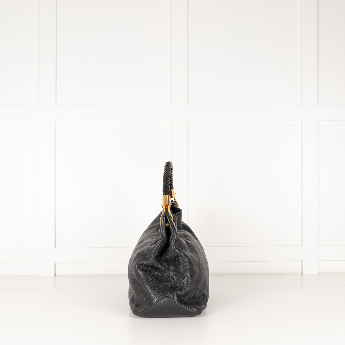 Michael Kors Black Grainy Leather Skorpios Bag