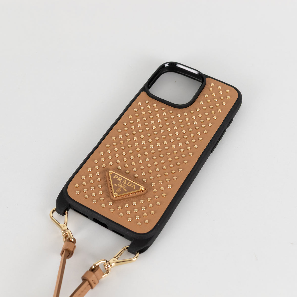 Prada Tan Studded Phone Case