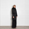 Burberry Prorsum Black Quilted Fur Hood Belted Coat