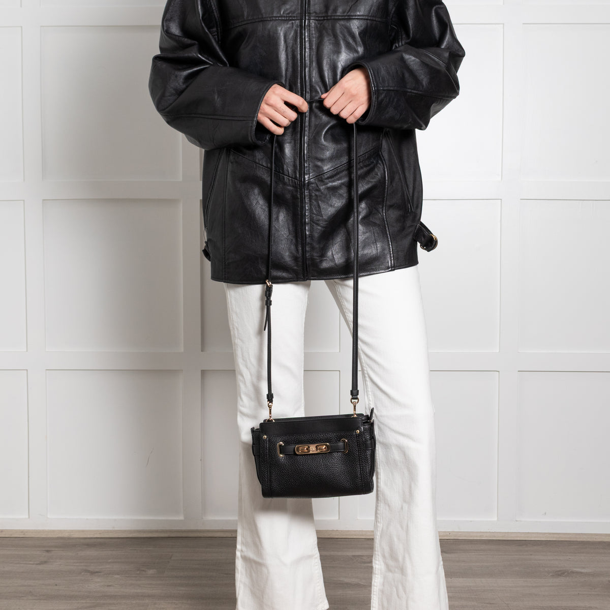 Coach Black Grainy Leather Crossbody Bag