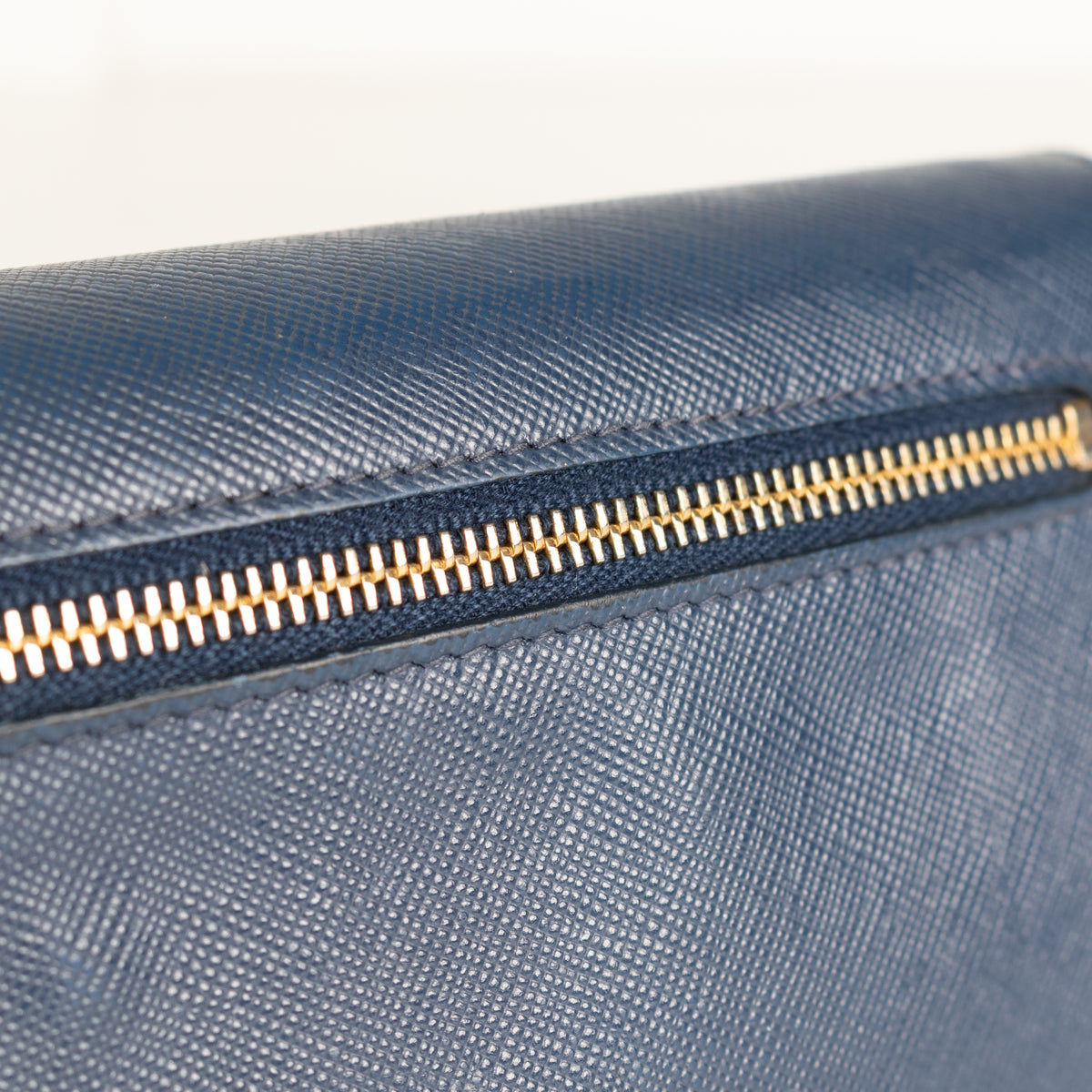 Prada Blue Saffiano Leather Long Wallet