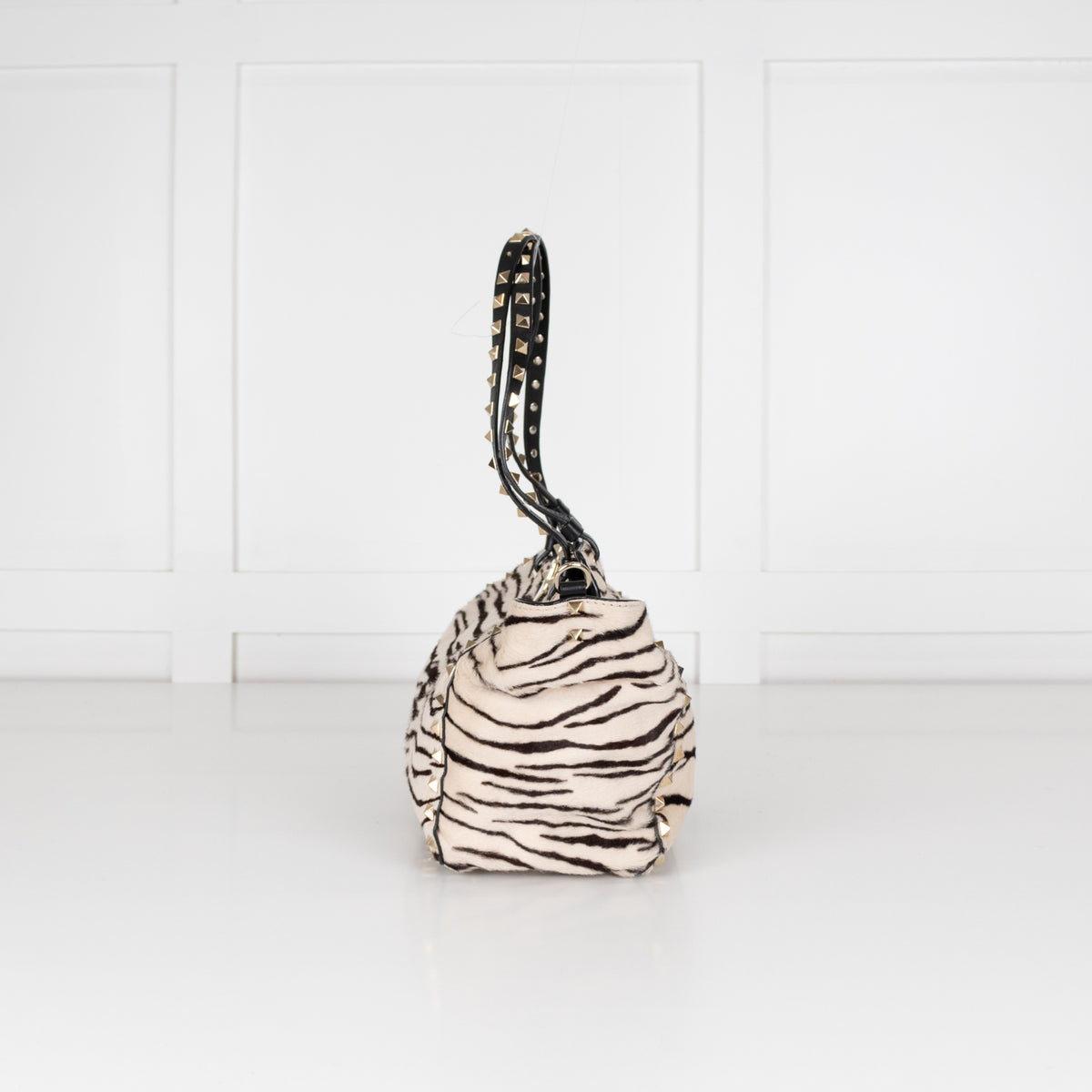 Valentino Rockstud Zebra Print Pony Skin Handbag