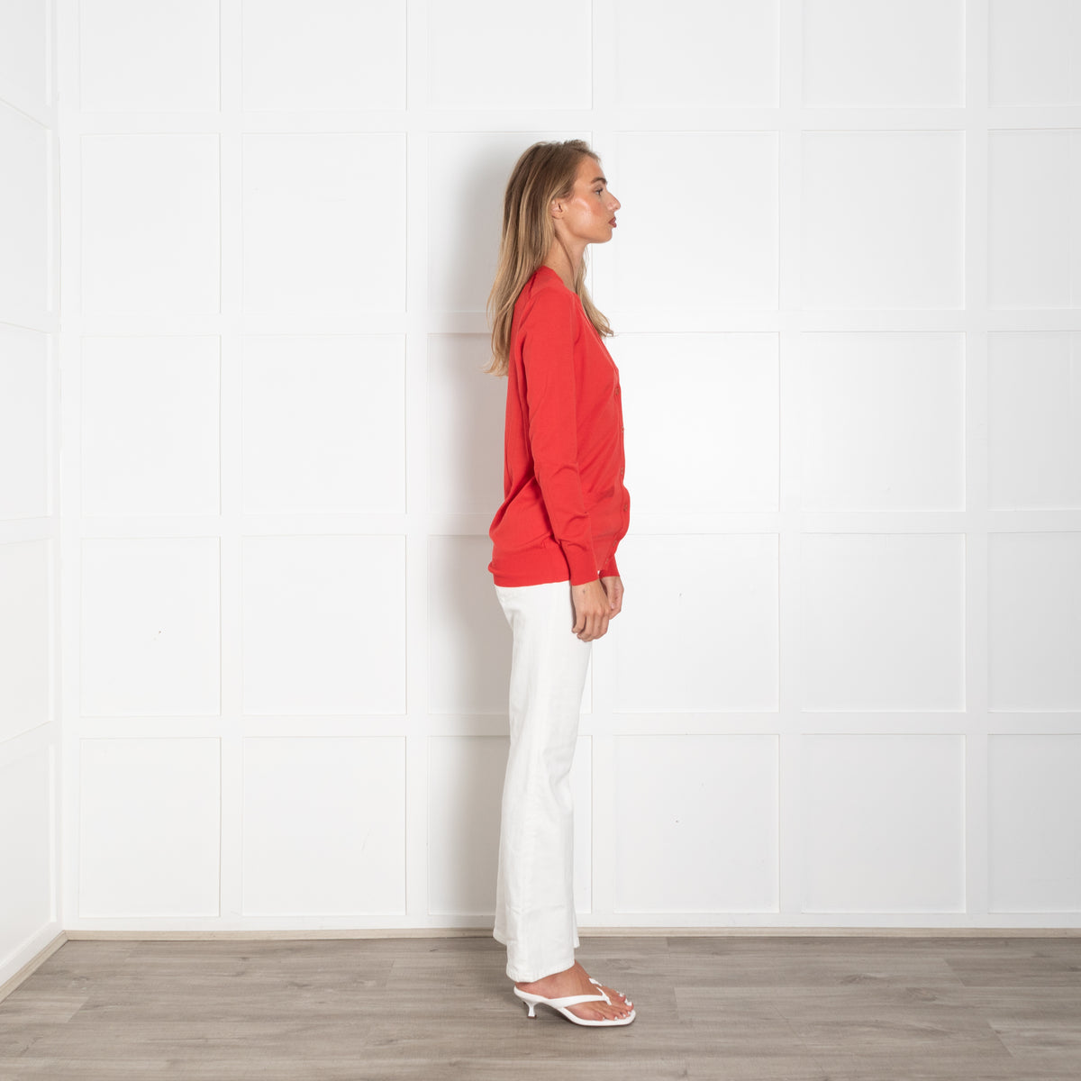 Yves Saint Laurent Red Fine Knit Cardigan