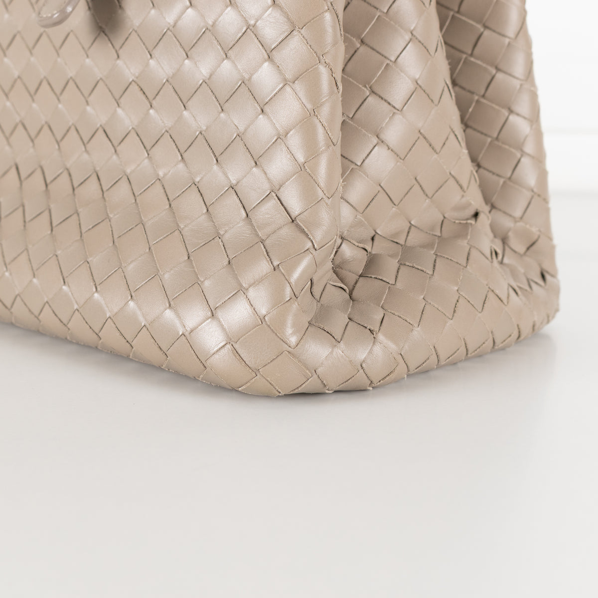 Bottega Veneta Taupe Intrecciato Leather Roma Bag