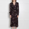 Me + Em Black Meadow Print Ruched Maxi Dress