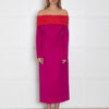 Emilio De La Morena Fuchsia Pink Red Trim Sleeved Dress