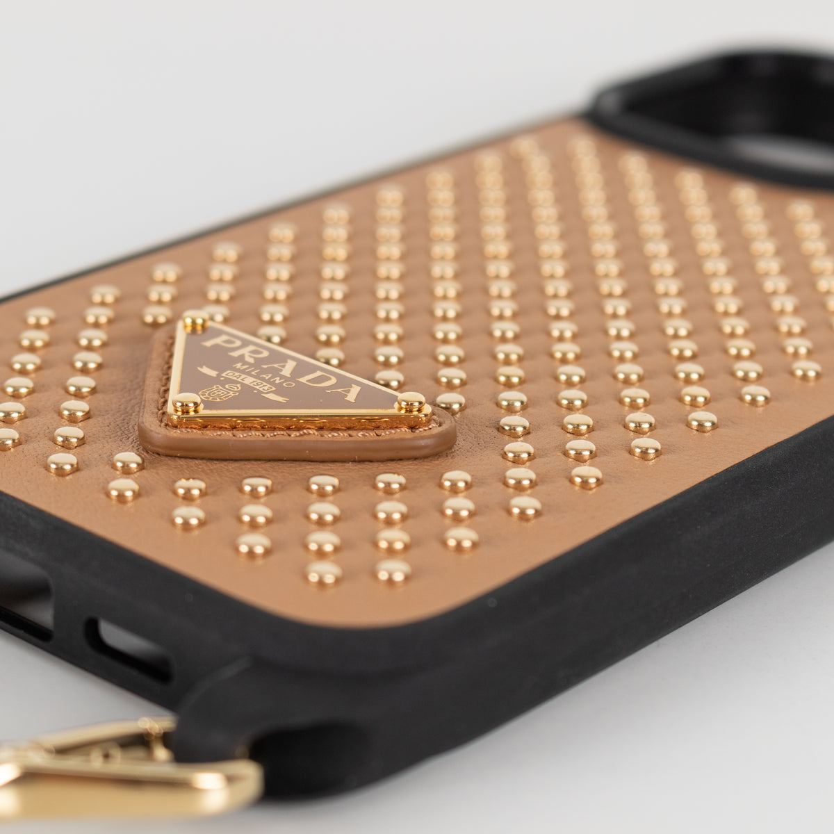 Prada Tan Studded Phone Case