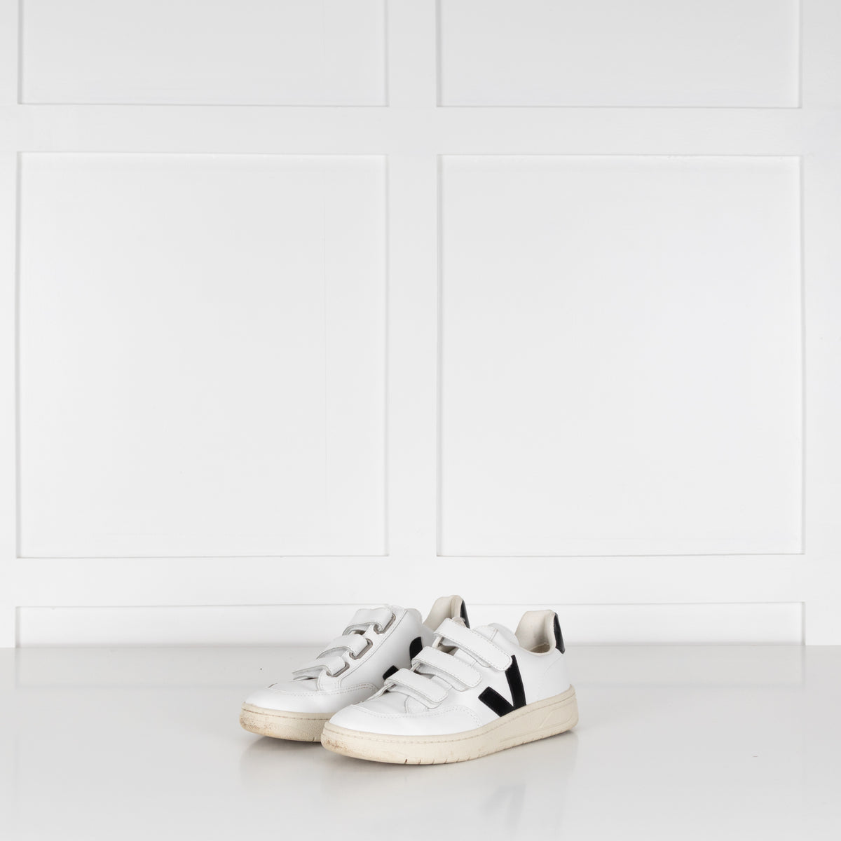 Veja White Velcro Logo Trainers