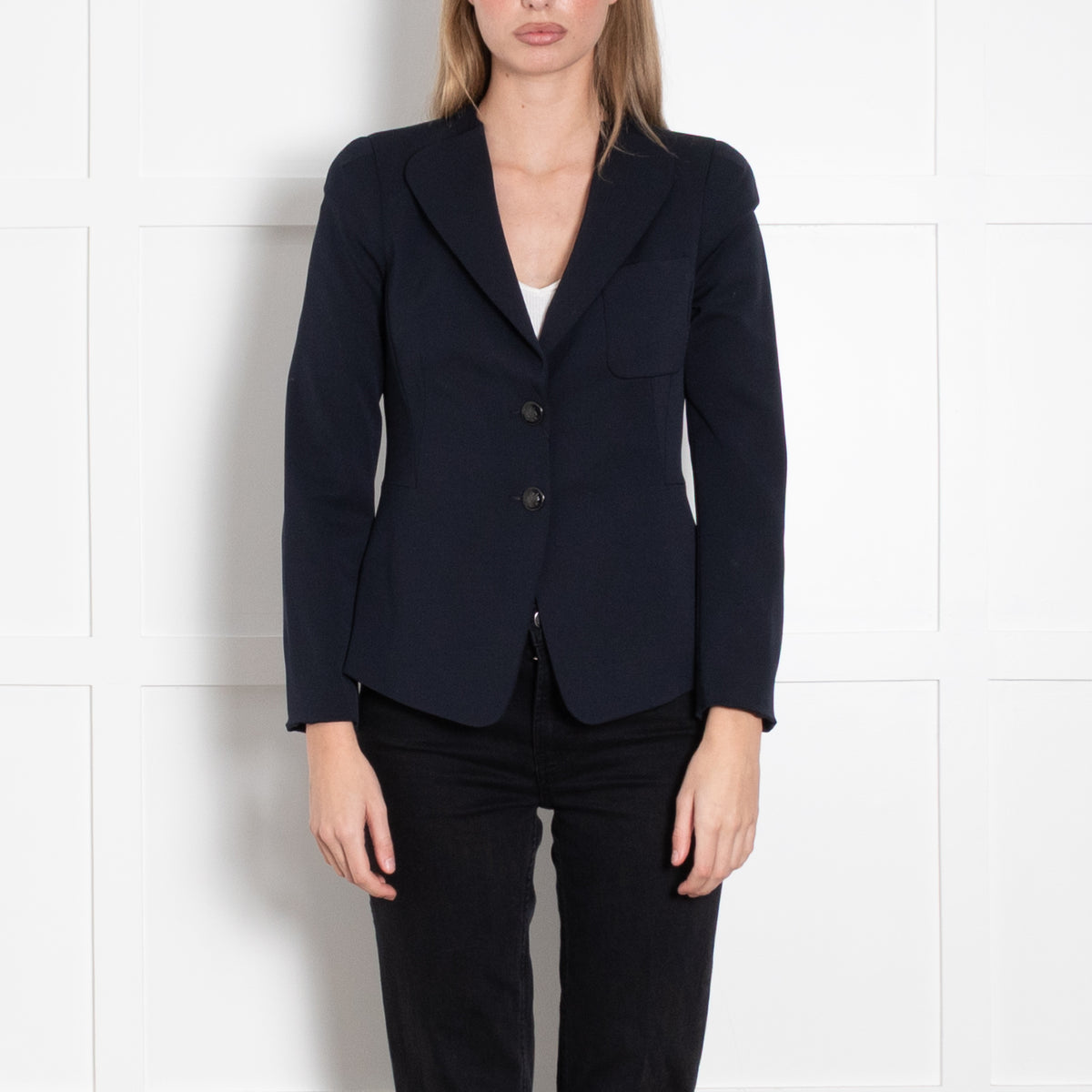 Emporio Armani Navy Tailored Blazer Jacket