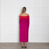 Emilio De La Morena Fuchsia Pink Red Trim Sleeved Dress