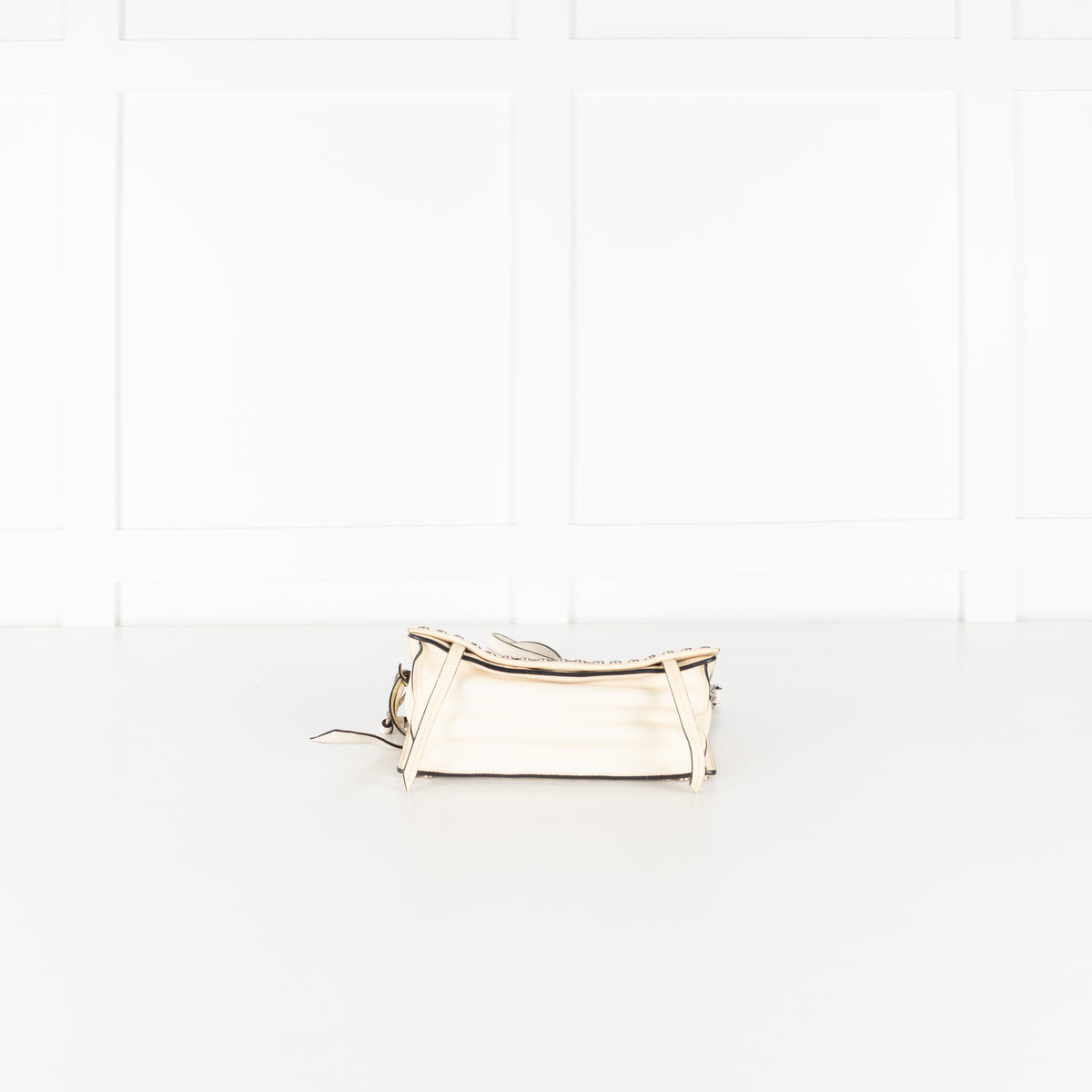 Prada  Cream Metal Stud Etiquette Bag