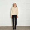 Sportmax Cream Ribbed Oversized Cashmere Sweater