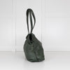 Loewe Green Flamenco Knot Large Leather Clutch Bag