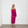 Emilio De La Morena Fuchsia Pink Red Trim Sleeved Dress