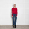 Joseph Red Cashmere Split Shoulder Jumper