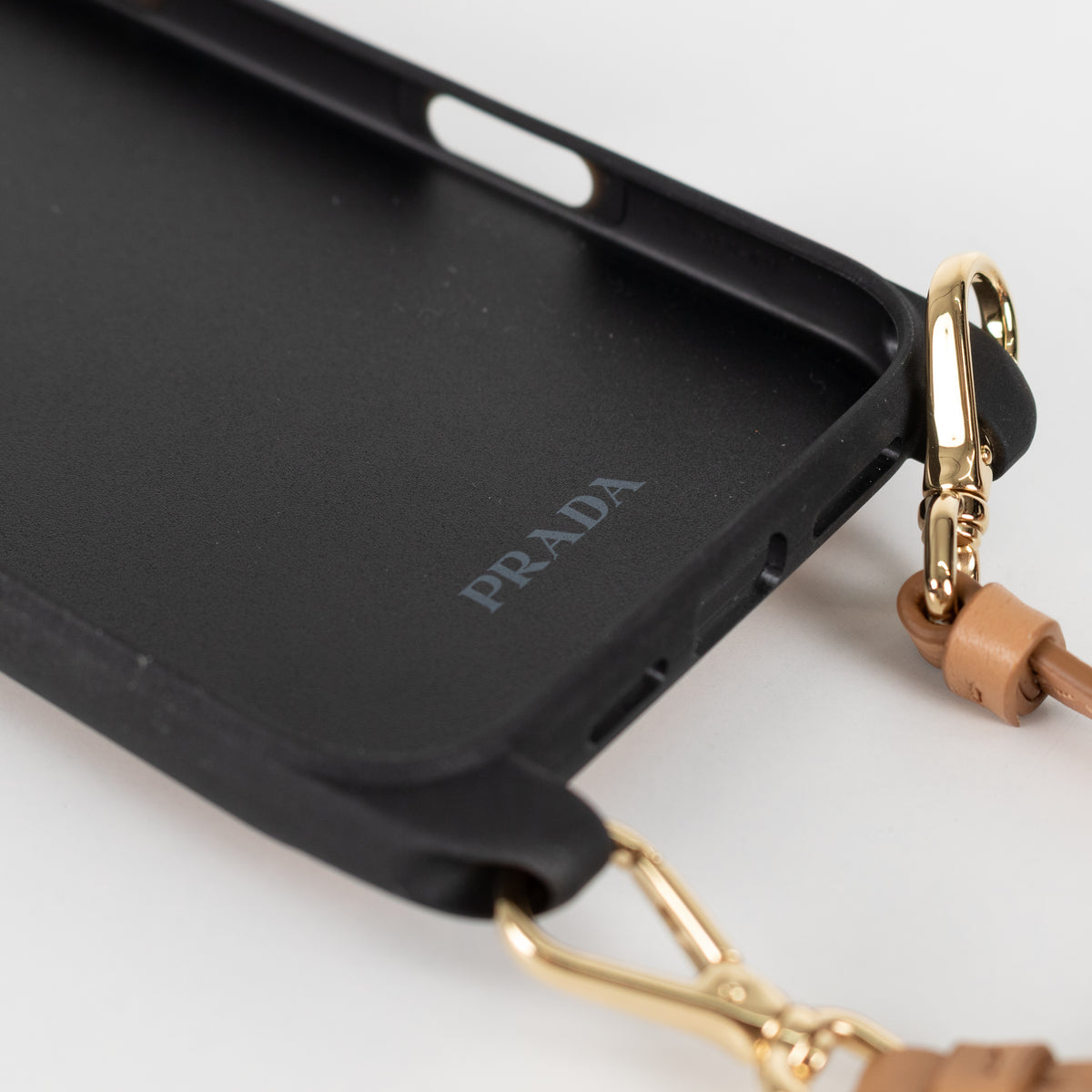 Prada Tan Studded Phone Case