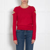 Joseph Red Cashmere Split Shoulder Jumper
