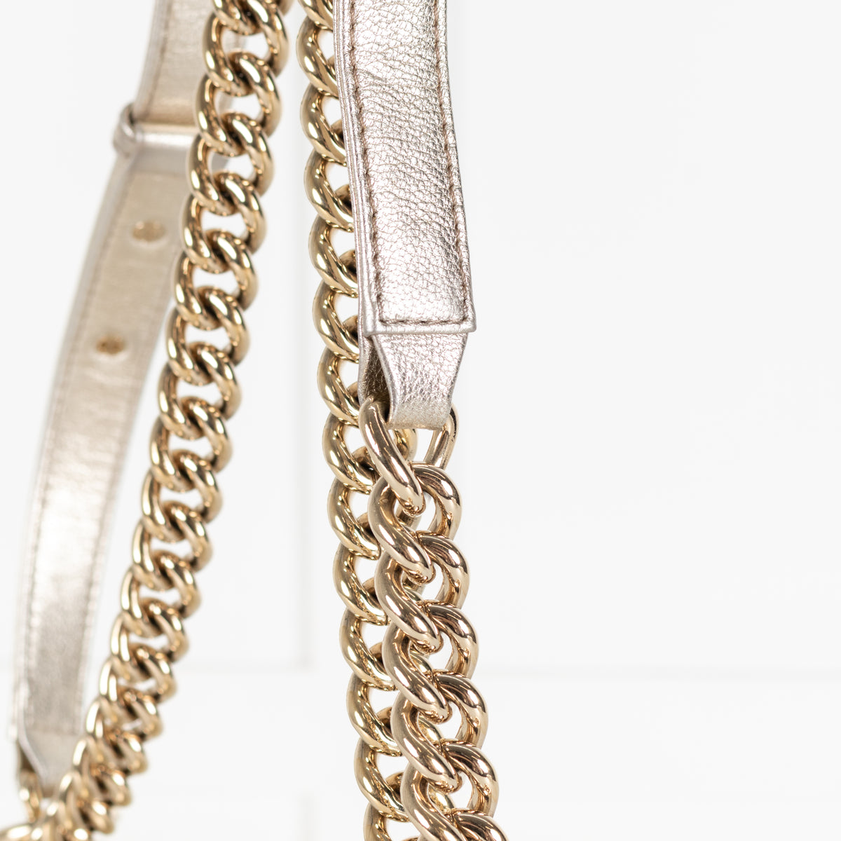 Chanel Medium Boy Coco Mark Black and Metallic Gold Leather Shoulder Bag