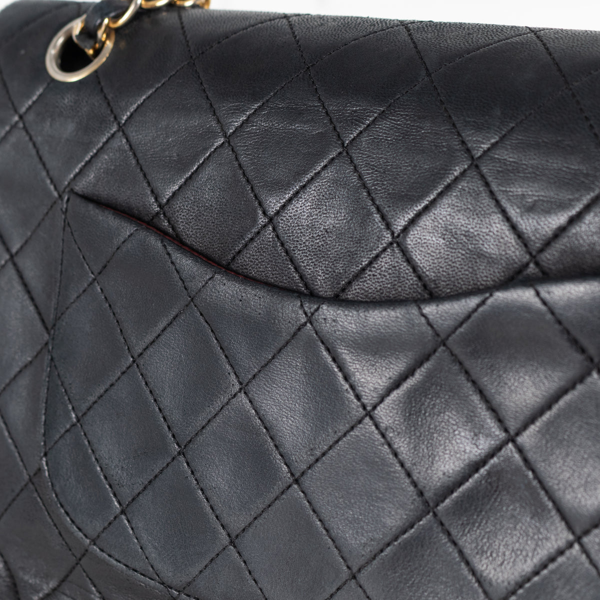 Chanel Vintage Medium Black Double Flap Shoulder Bag