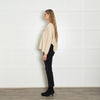 Sportmax Cream Ribbed Oversized Cashmere Sweater