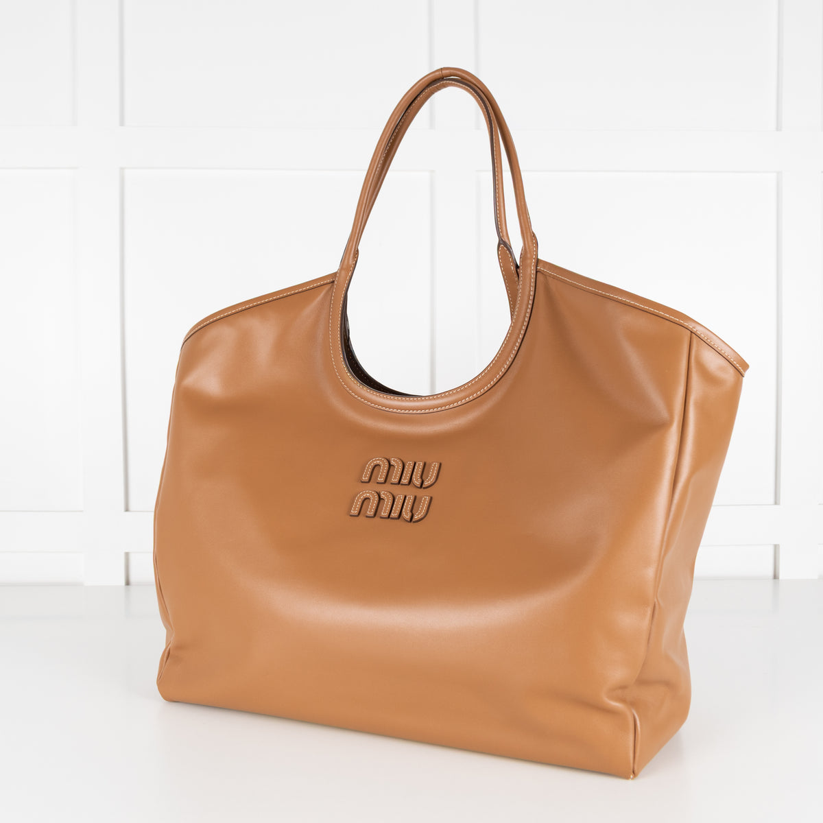 Miu Miu Brown Ivy Leather Tote
