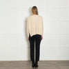 Sportmax Cream Ribbed Oversized Cashmere Sweater