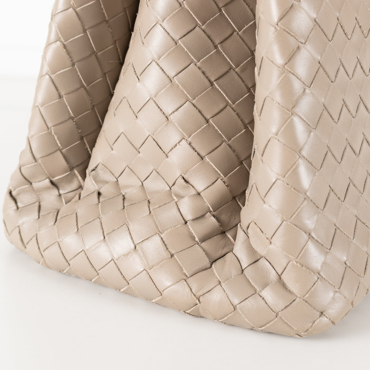 Bottega Veneta Taupe Intrecciato Leather Roma Bag