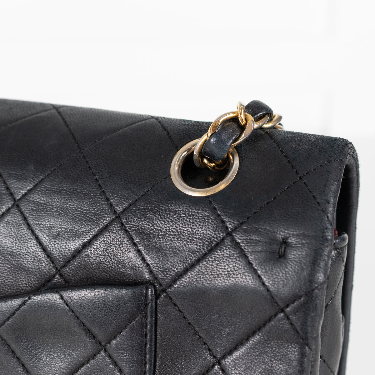 Chanel Vintage Medium Black Double Flap Shoulder Bag