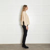 Sportmax Cream Ribbed Oversized Cashmere Sweater