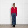 Joseph Red Cashmere Split Shoulder Jumper