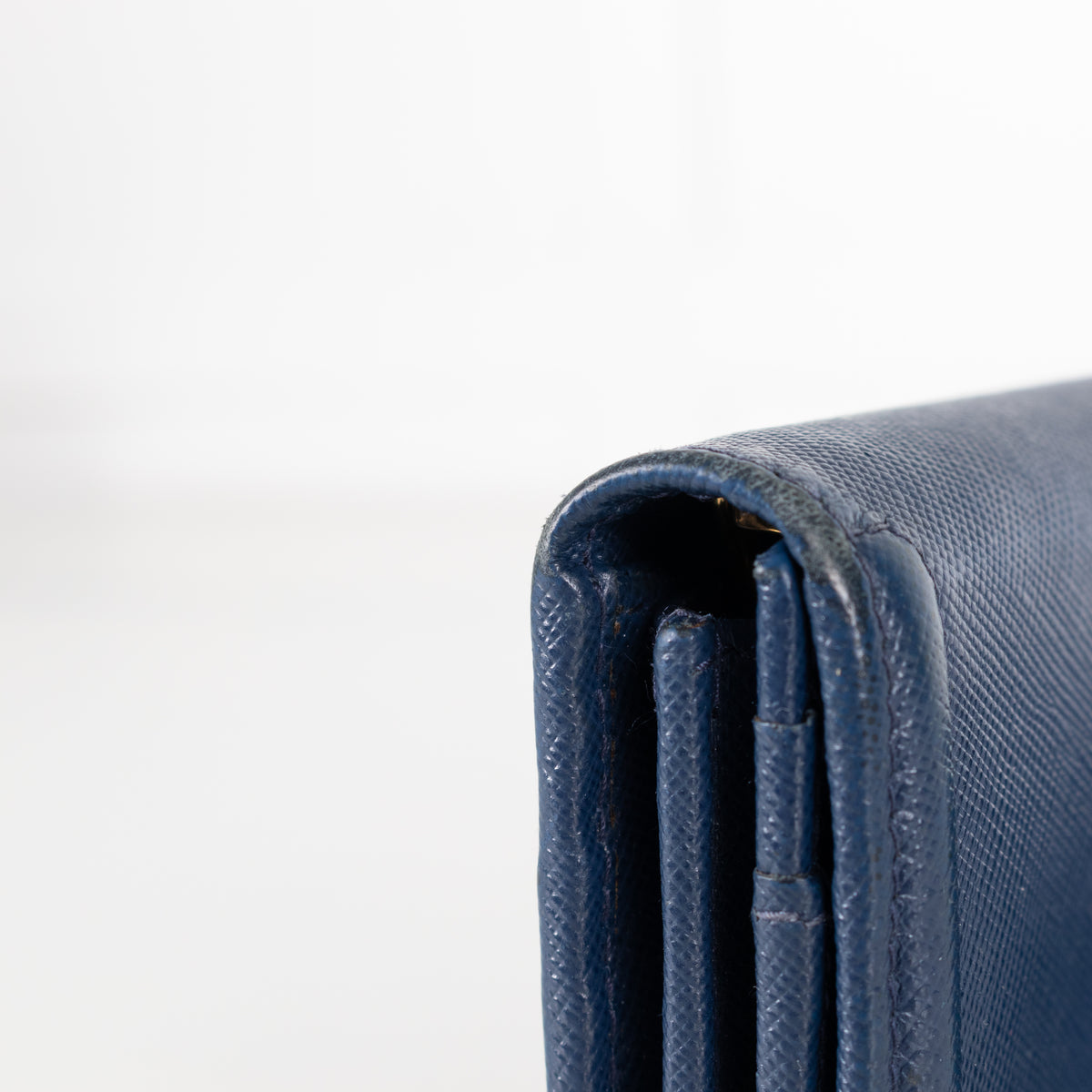 Prada Blue Saffiano Leather Long Wallet