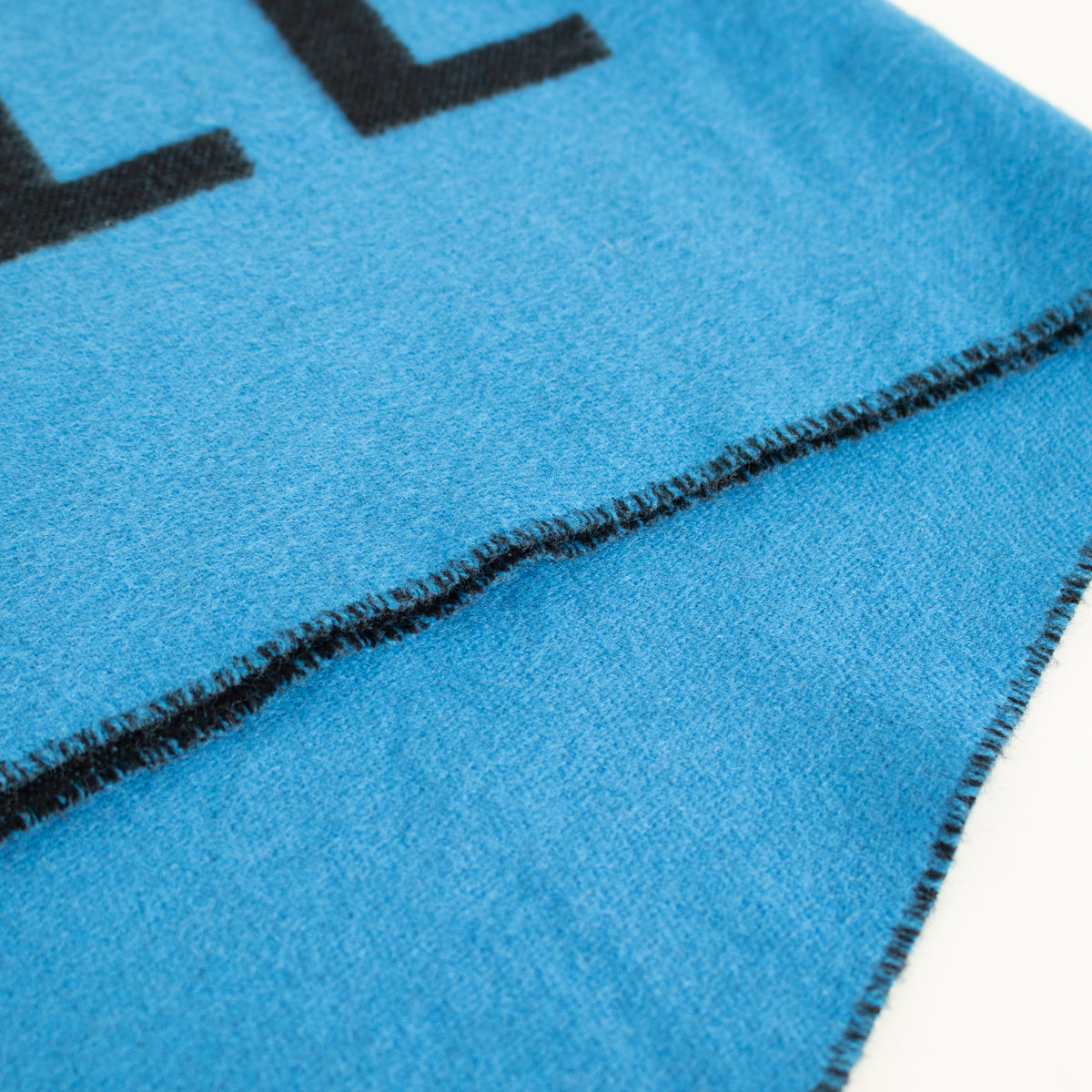 Balenciaga Blue Black Logo Wool Scarf